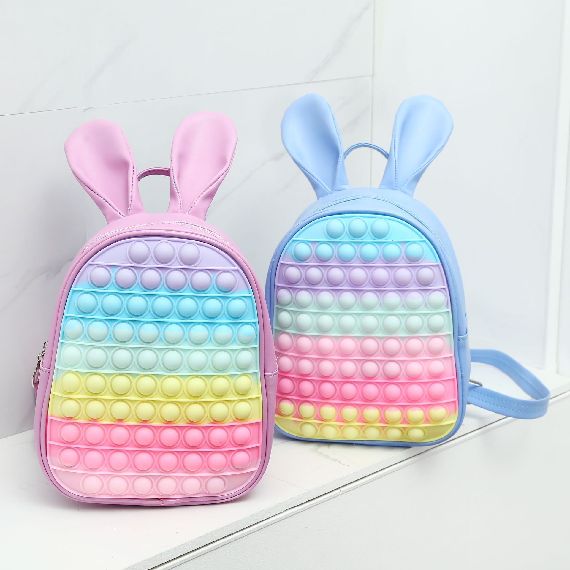 Factory Direct Spot Supply New Children's Silicone Backpack Deratization Pioneer Schoolbag Bubble Decompression Bag