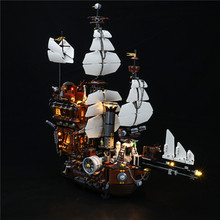 YB兼容乐高LED灯饰玩具70810加勒比海盗船铁胡子的海牛号积木灯饰