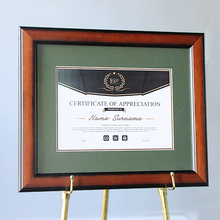 A4实木定 制装裱画框国外证书框荣誉木质相框挂墙营业执照框展示