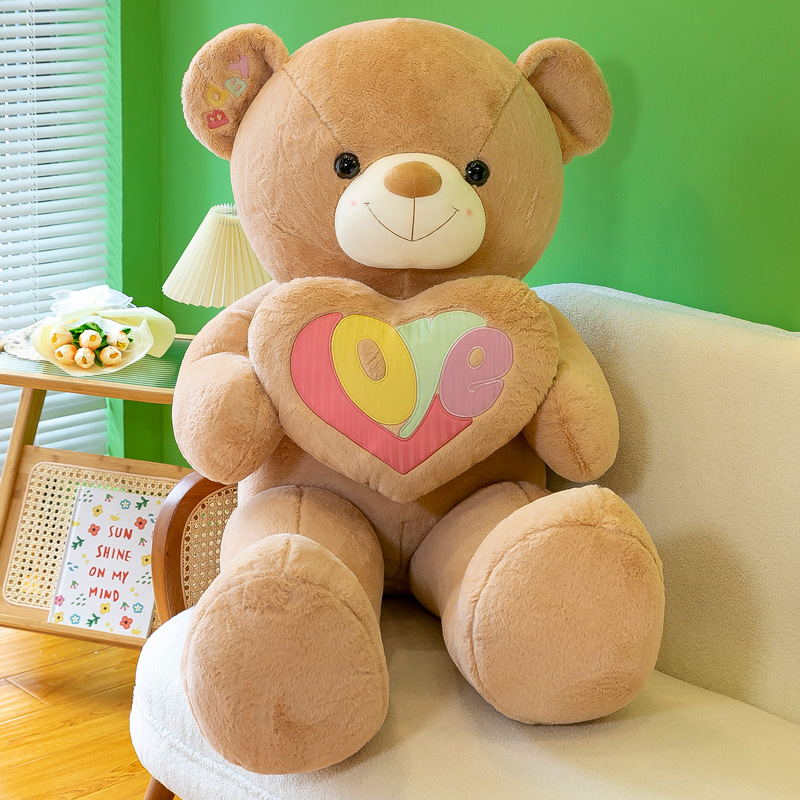 Heart-Hugging Big Bear Large Teddy Bear Plush Toy Doll BEBEAR Female Birthday Present Cute Ragdoll Doll
