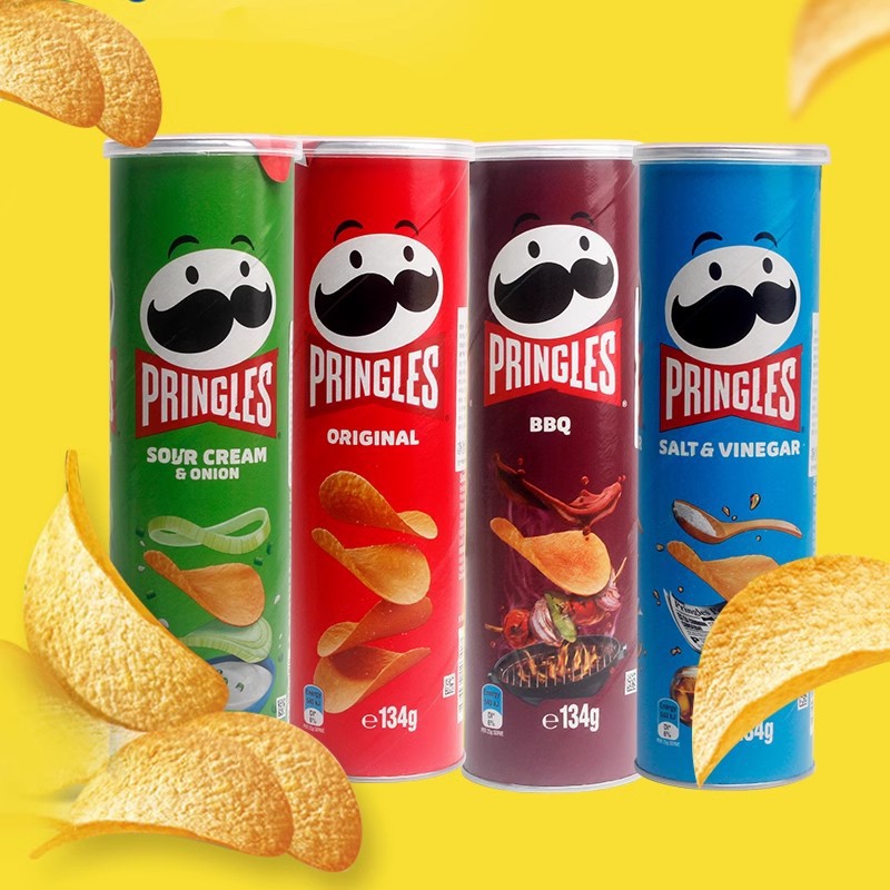 马来西亚pringles/品客薯片原味桶装134克小吃零食休闲膨化食品