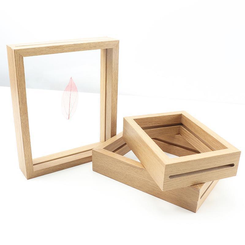 树叶标本相框双面立体画透明立式展示相册摆台干花画装裱衍纸外框