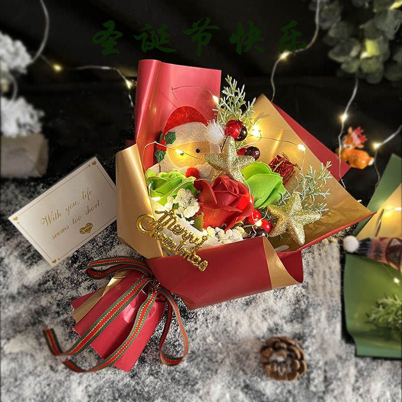 New Christmas Small Gift Wholesale Creative Snowman Bouquet Can Be Sent on Behalf of the Company Activity Gift for Girls Girlfriends