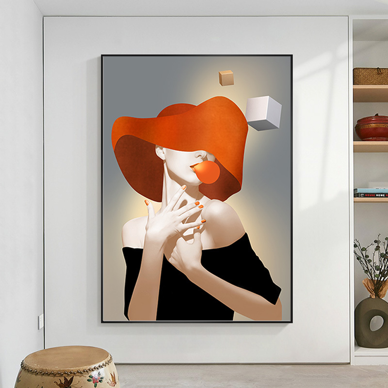 美女人物装饰画现代简约人像艺术画玄关楼梯过道走廊壁画卧室挂画