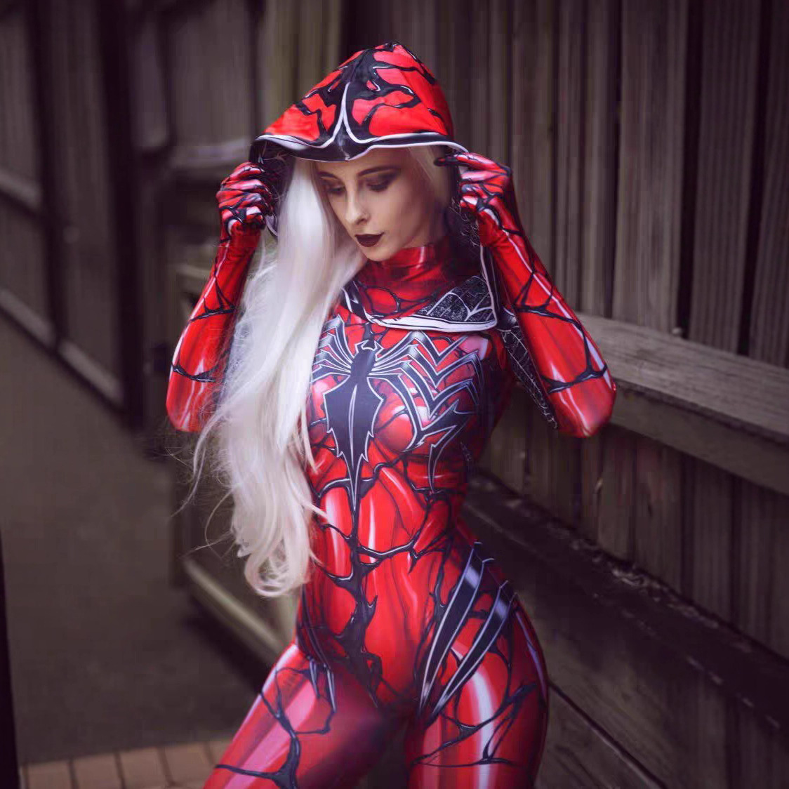 漫威英雄毒液蜘蛛格温cos服紧身连体衣漫展演出角色扮演欧美网红