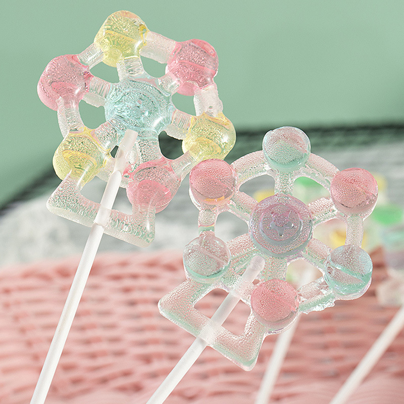 创意摩天轮棒棒糖脱普糖果批发学生零食3d棒棒糖马卡龙新品糖果