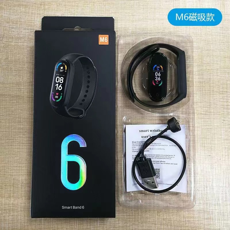 Cross-Border Foreign Trade M6 Smart Bracelet Pedometer Electronic Sports Watch Health Heart Rate Monitoring Watch Wholesale