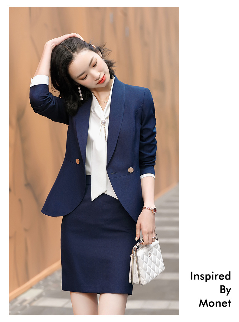 主持人正装高端西装套装女播音艺考上镜职业套裙演讲比赛薄西服夏