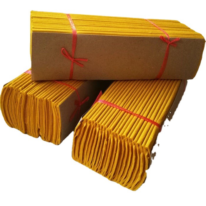 钱纸 烧纸火纸老式传统家用祭祀纸钱精品黄纸 20刀 竹浆纸 燃烧后