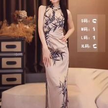6223新中式国风气质小众设计高级感挂脖改良旗袍连衣裙子夏季新款