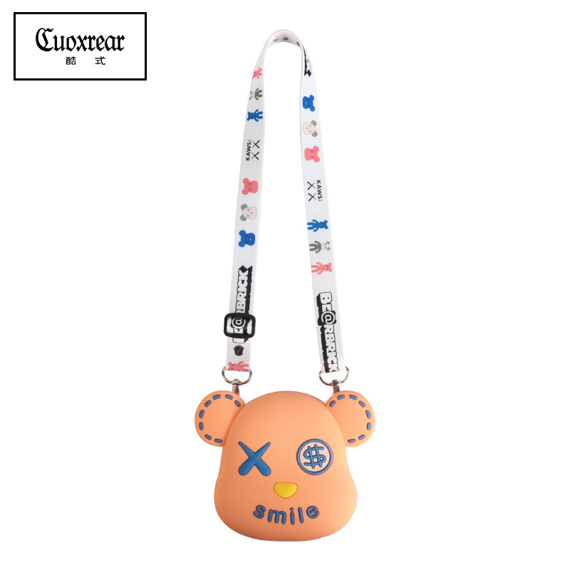 Children's Bag Cute Little Girl Princess Crossbody Cartoon Silicone Bag Victory Bear Bag Shoulder Coin Purse