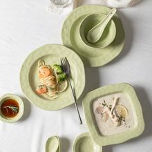日式特别好看的盘子家用一人食餐具陶瓷碗碟套装高颜值风鱼盘