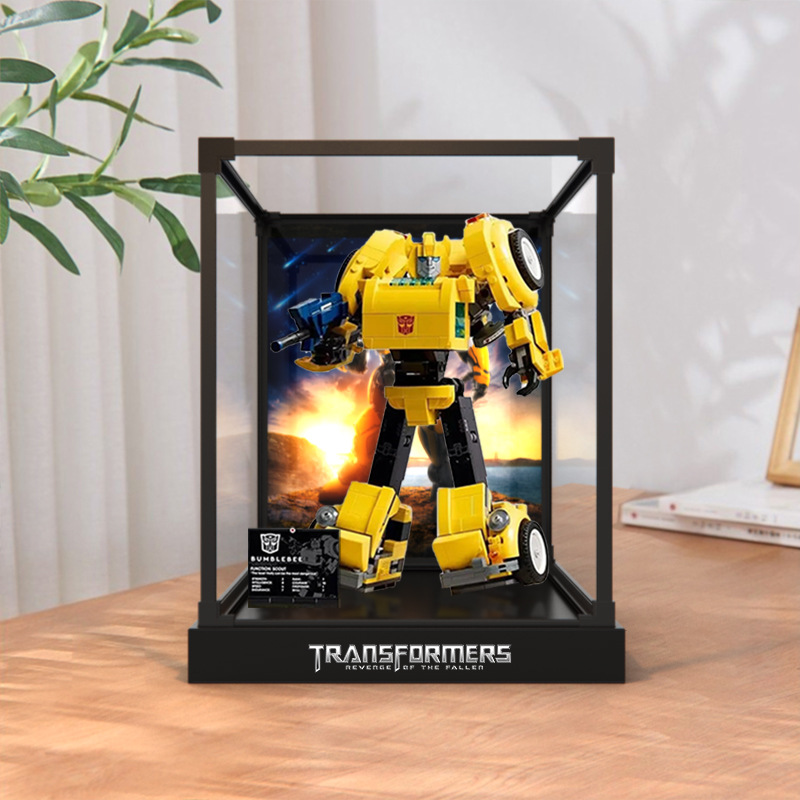 适用lego乐高icons10338大黄蜂变形金刚汽车人模型合金边框收纳盒