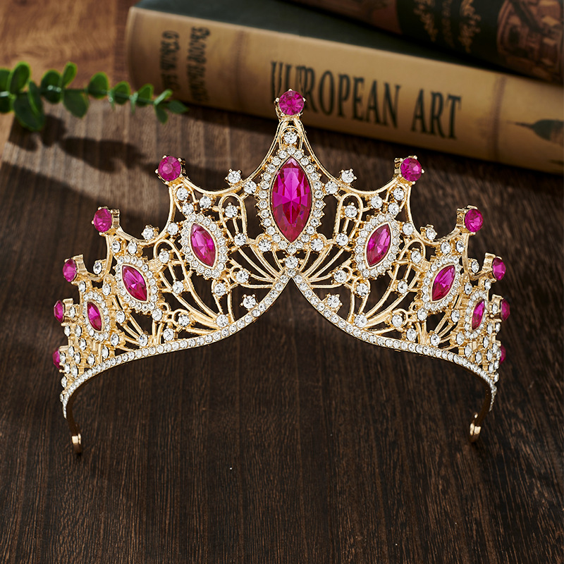 Cross-Border Bridal Crown Headdress European and American Style Baroque Luxury Atmospheric Alloy Crown Party Princess Formal Dress Accessories