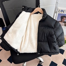 【免洗小羊皮】女童加厚加绒保暖棉衣冬装小中大童棉服羽绒面包服