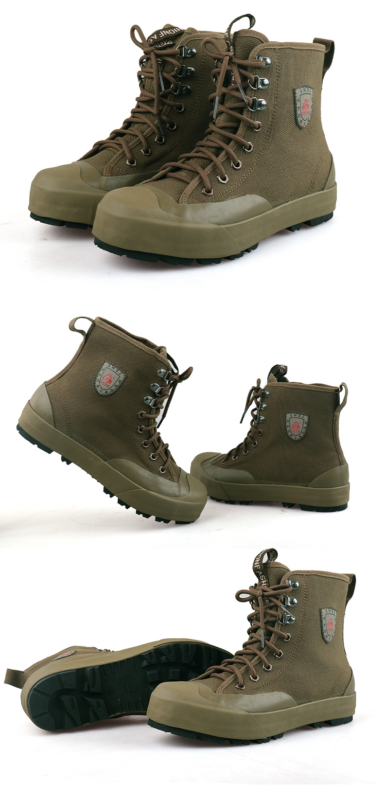 际华3539防穿刺高帮解放鞋男帆布作训鞋耐磨舒适工地劳动劳保胶鞋