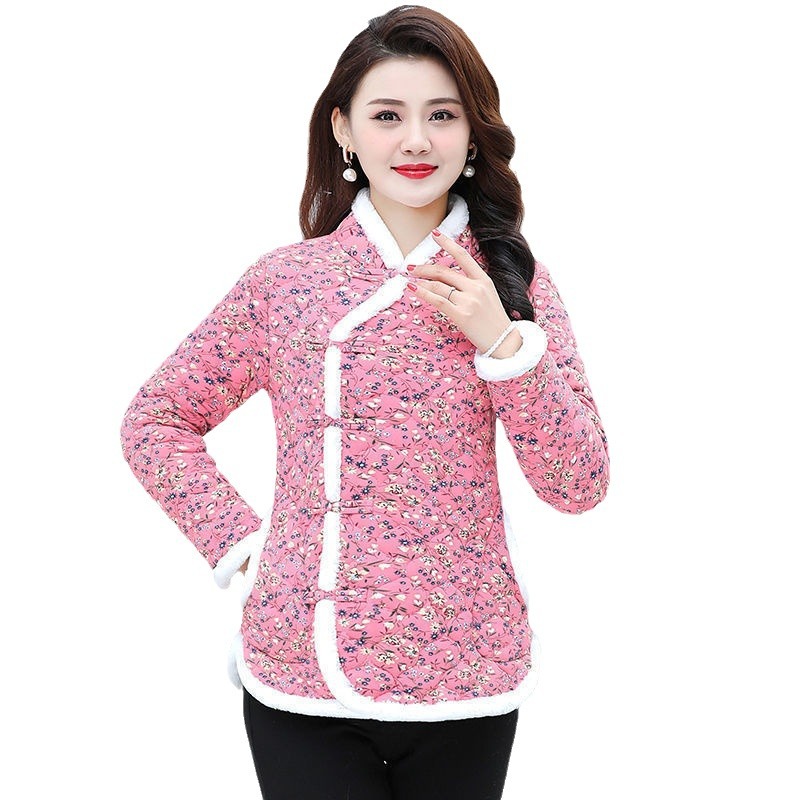 花衣服女村姑农村时尚花棉袄女网红小碎花棉衣东北秋冬中国风大码