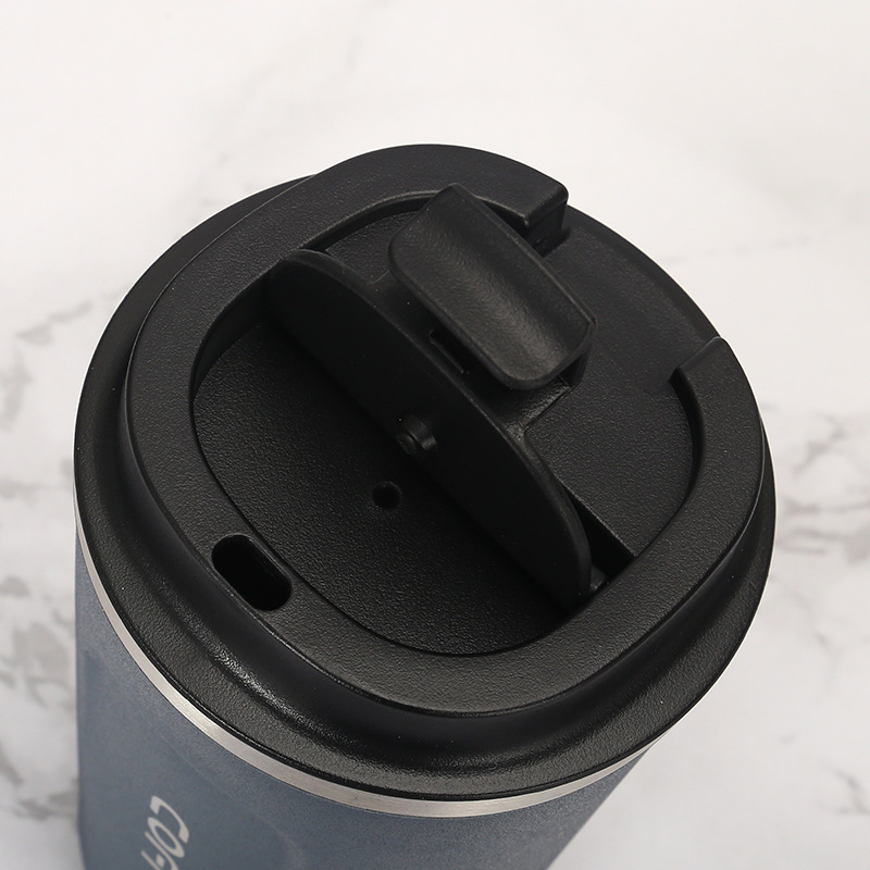 Y216 Cross-Border Stainless Steel Double-Layer Coffee Cup Creative Mark Office Water Cup Car Portable Vacuum Cup Manufacturer