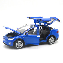 宝思仑1:32特思啦MODEL  X新款仿真合金玩具车模型声光回力盒装批