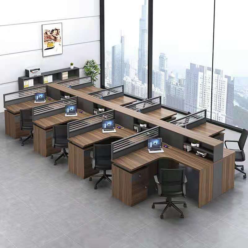 职员办公桌椅组合简约现代办公室工作位员工多人工位屏风定制家具