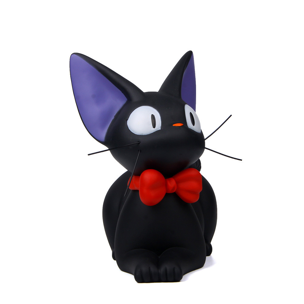 趴姿黑猫手办存钱罐储蓄罐糖胶版珍藏摆件韩版创意小清新公仔