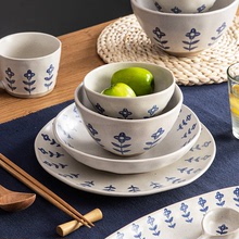 日式陶瓷碗家用大碗汤碗面碗创意微波炉专用碗单个高颜值陶土餐具