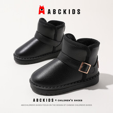 ABC儿童雪地靴短款2023冬季新款男童面包鞋防水女童加绒加厚棉鞋