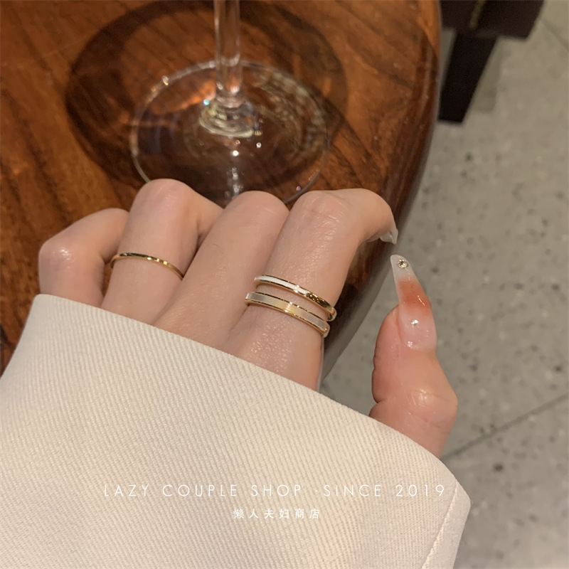 INS Trendy Pearl Zircon Ring Female High Sense Niche Temperament Open Index Finger Ring Mild Luxury Retro Bracelet
