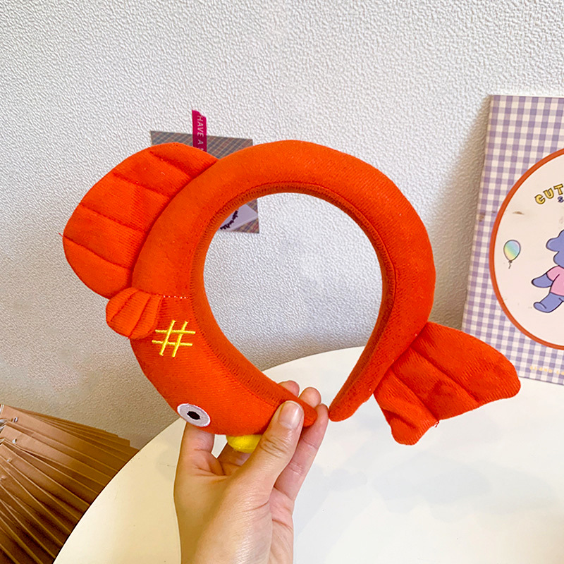 红色好运锦鲤发箍可爱鲤鱼卡通发箍搞怪动物头箍成人儿童发卡头饰