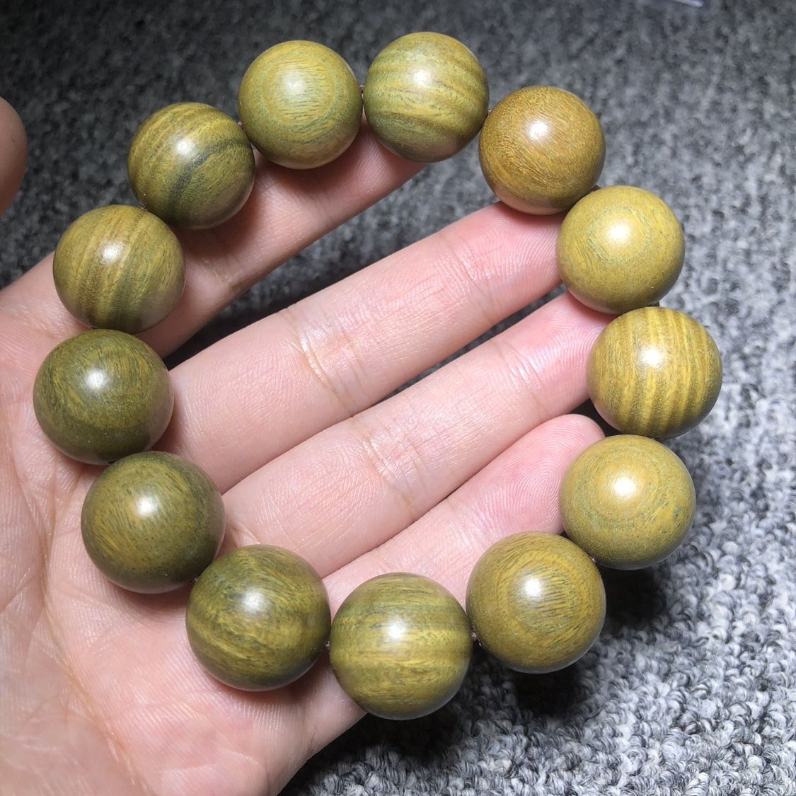 绿檀手串 手链木佛珠念珠圣檀木男款精工手工磨18mm/13颗-阿里巴巴