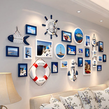 地中海风格客厅照片墙装饰现代简约沙发背景墙相片墙卧室房间相框