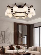 新中式客厅灯风纯铜餐厅卧室书屋实木艺大厅吸顶灯轻奢吊灯具