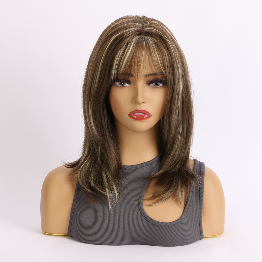 2023 Cross-Border Hot Selling European and American Style Wig Women's Fashion Bangs Short Hair Set Synthetic Wigs Wig in Stock