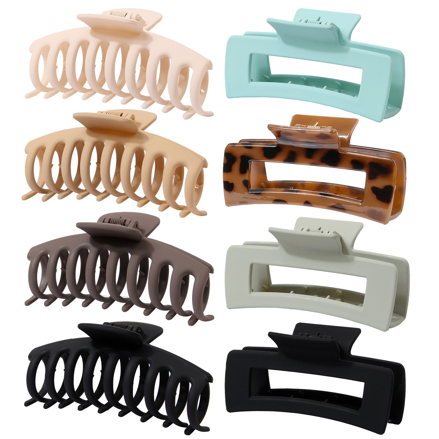 [Amazon Hot Seamless Spray Paint] Cross-Border Frosted PS Material Hair Jaw Clip Rectangular Claw Clip Shark Clip