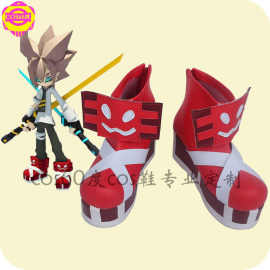 凹凸世界 安迷修 cos鞋 cosplay鞋坡跟低帮红色洛丽塔圆头粘胶鞋