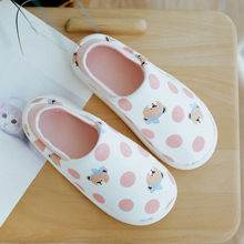 可爱粉色熊头月子鞋春秋棉布软底包跟夏季孕妇产后透气防滑棉拖鞋