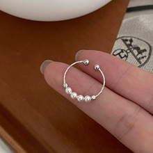 925纯银珍珠戒指女新款潮个性时尚小众设计高级感冷淡风食指戒