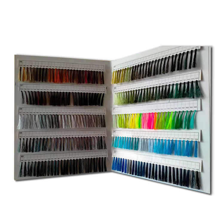 厂家直供108d绣花线色卡流苏型色卡折页缝纫线色卡本