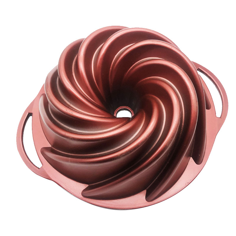 Factory Direct Supply New Style Pink Spiral Pumpkin Pattern Cake Mold Aluminum Die Casting Material Baking Utensils