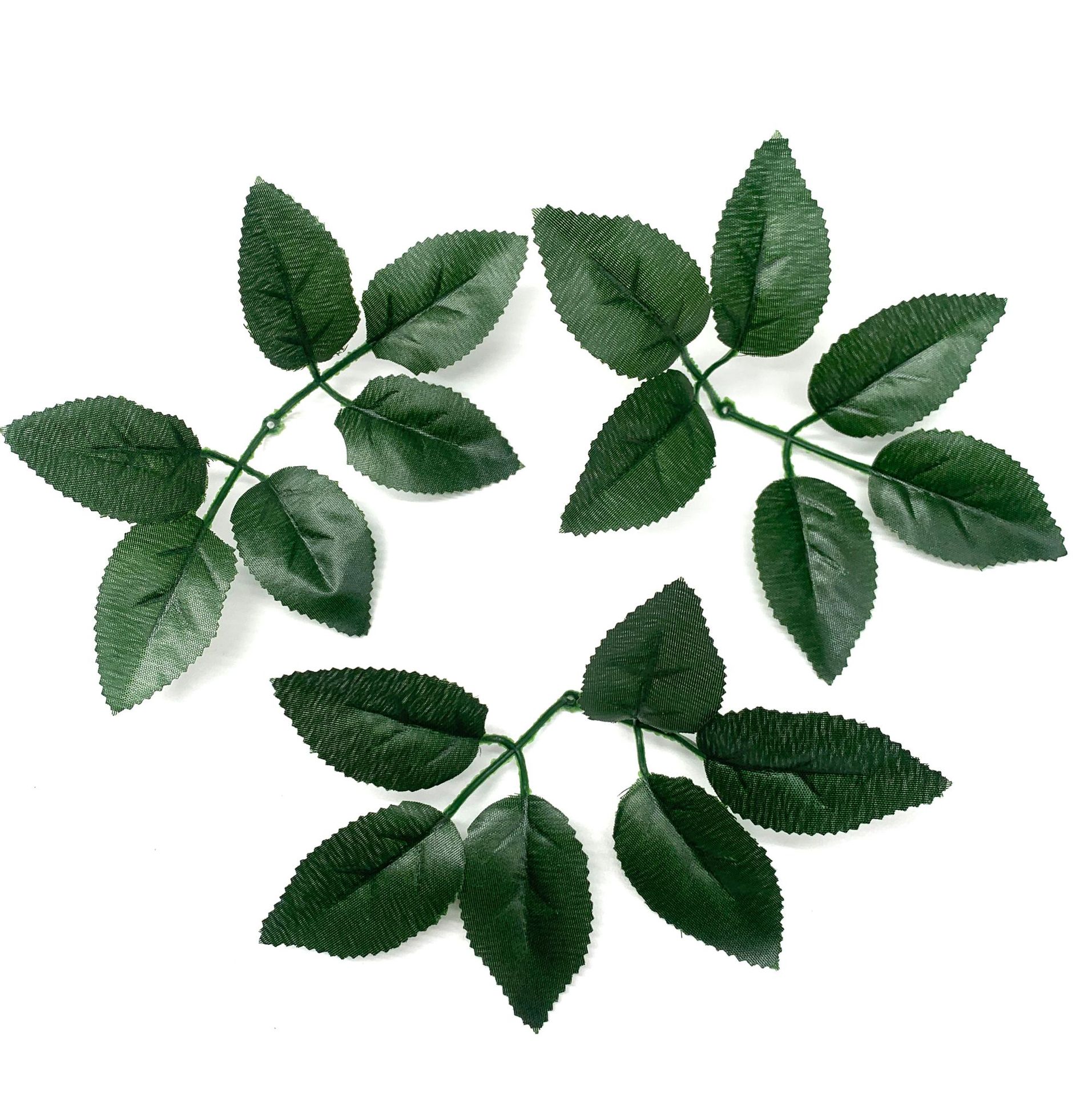 供应 六叉玫瑰叶香皂花玫瑰花装饰花仿真叶子装饰布叶配件
