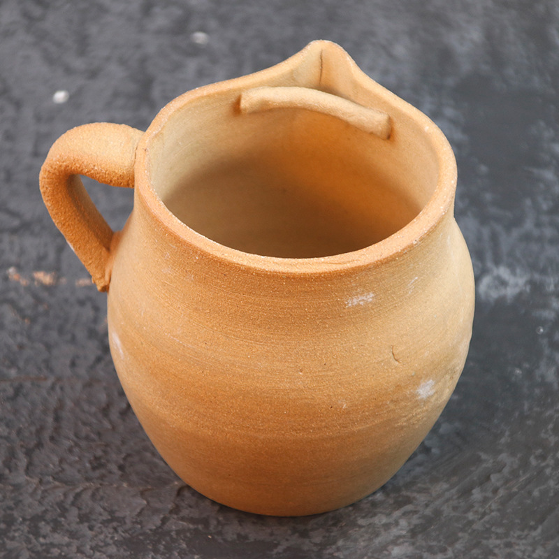 纯手工无釉云南仿古土陶烤茶罐粗陶柴烧茶具茶杯酒杯茶壶