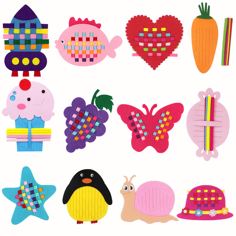 不织布手工编织diy幼儿园儿童生活区域角益智亲自活动自制玩教具