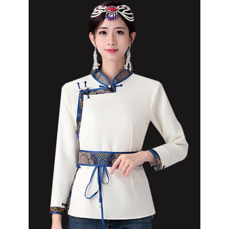 蒙古服装女蒙古袍日常装女短款蒙古元素上衣蒙古服饰女衬衫工作服