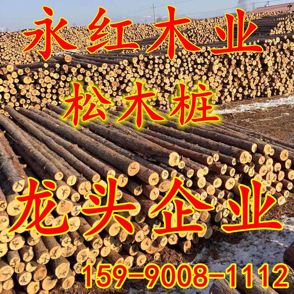 批发3米4米6米松木桩打桩原木桩杉木桩防汛木桩围堰全国送货批发