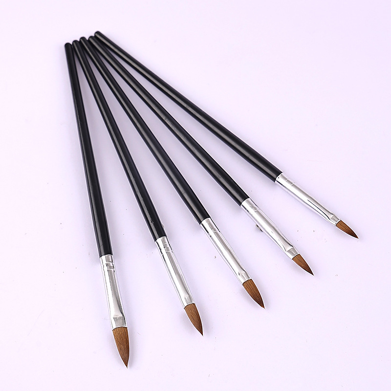 184 black rod crystal pen 5 pcs wooden rod black manicure painting pen carved pen manicure brush tools