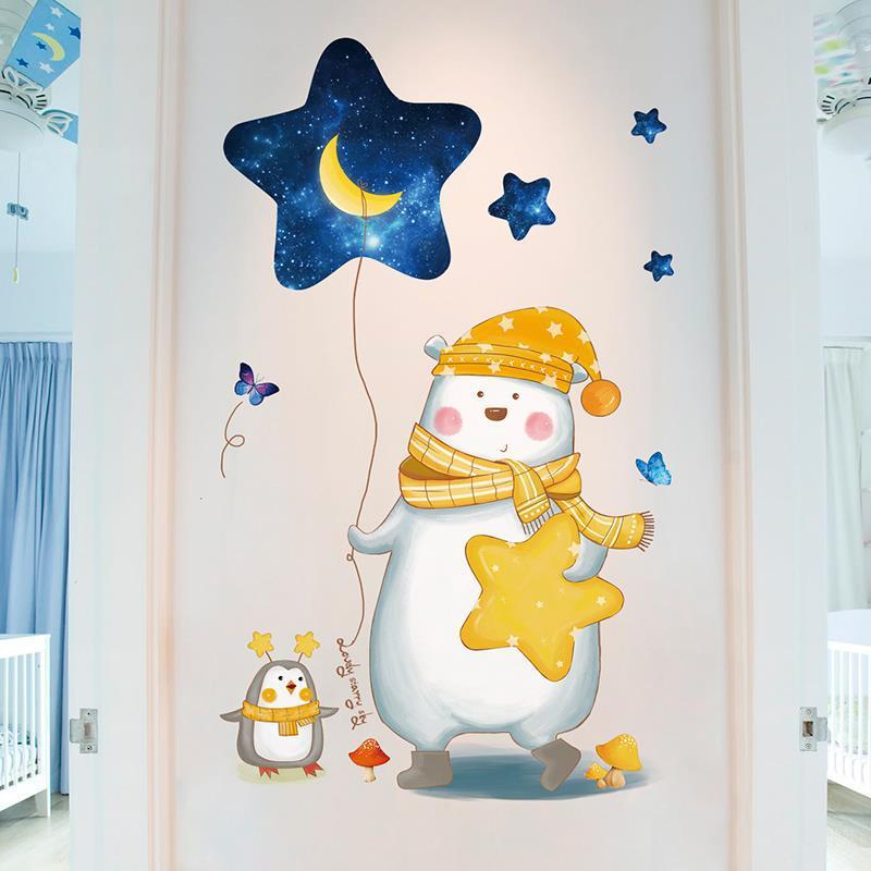 床头自粘贴画可爱趣味动物头像照片相框墙贴纸墙贴卡通可爱恐龙滑板