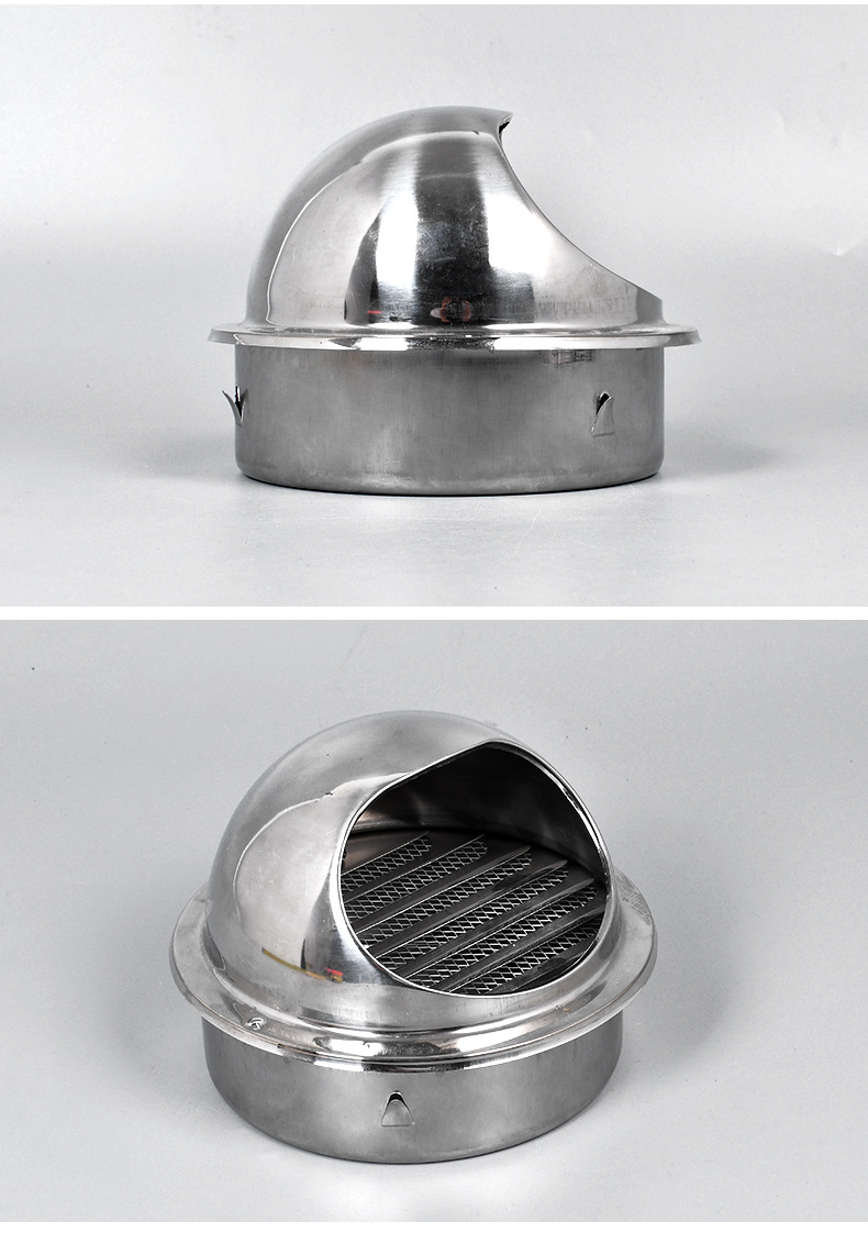 现货供应201不锈钢风口帽加厚通风口外墙风帽室外圆形100排气罩