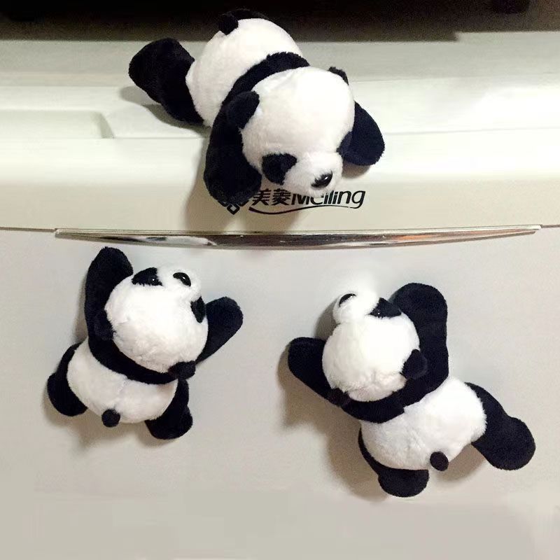 Lying Cute Plush Panda Refrigerator Sticker and Magnet Sticker Creative Decorative Magnet China Sichuan Chengdu Tourism Souvenir