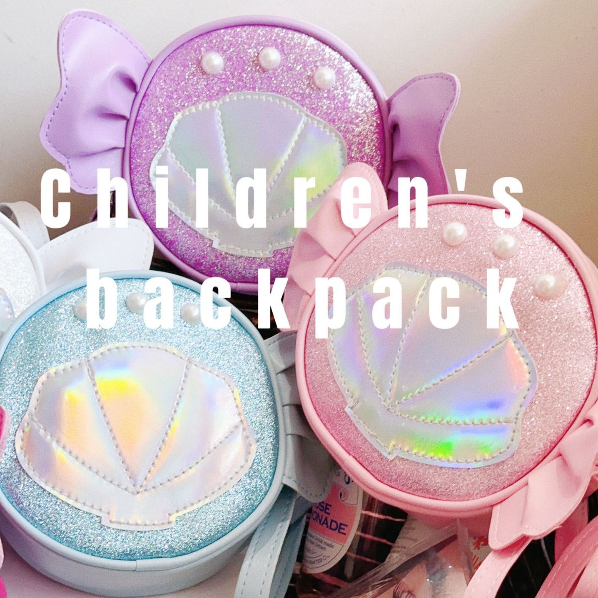 2023 New Shell Crossbody Bag Children Korean Cute Cartoon Backpack Little Girl Multi-Color Shoulder Bag