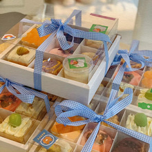 加高透明九宫格打包盒外卖火锅水果寿司牛皮纸包装盒马芬杯甜品盒